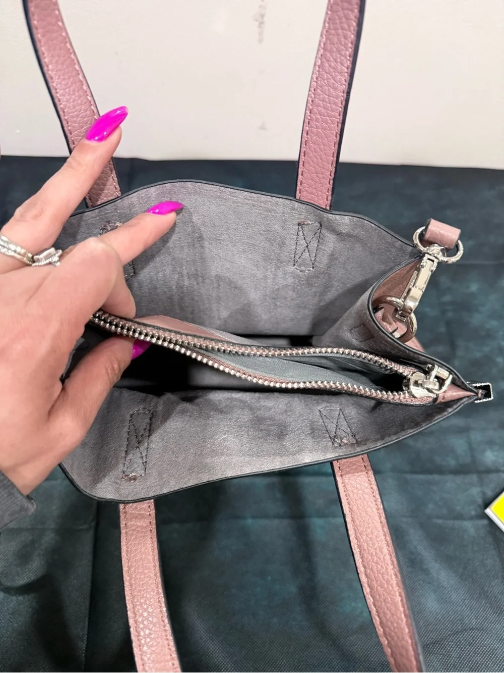 🔥Steve Madden Mauve Leather Tote Bag with Shoulder Strap EC🔥